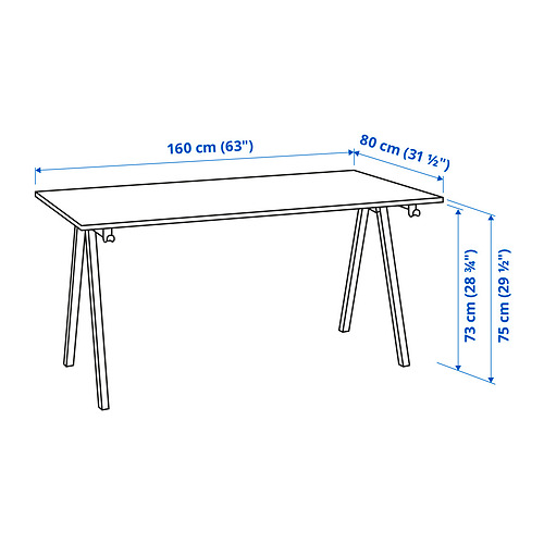TROTTEN - desk, white/anthracite | IKEA Taiwan Online - PE840605_S4