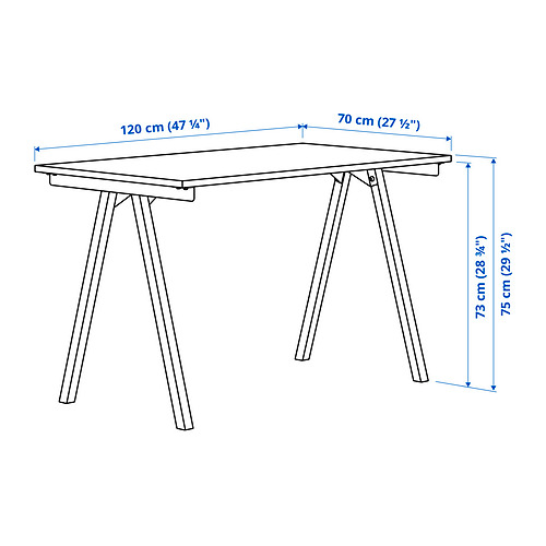 TROTTEN - desk, white | IKEA Taiwan Online - PE840613_S4