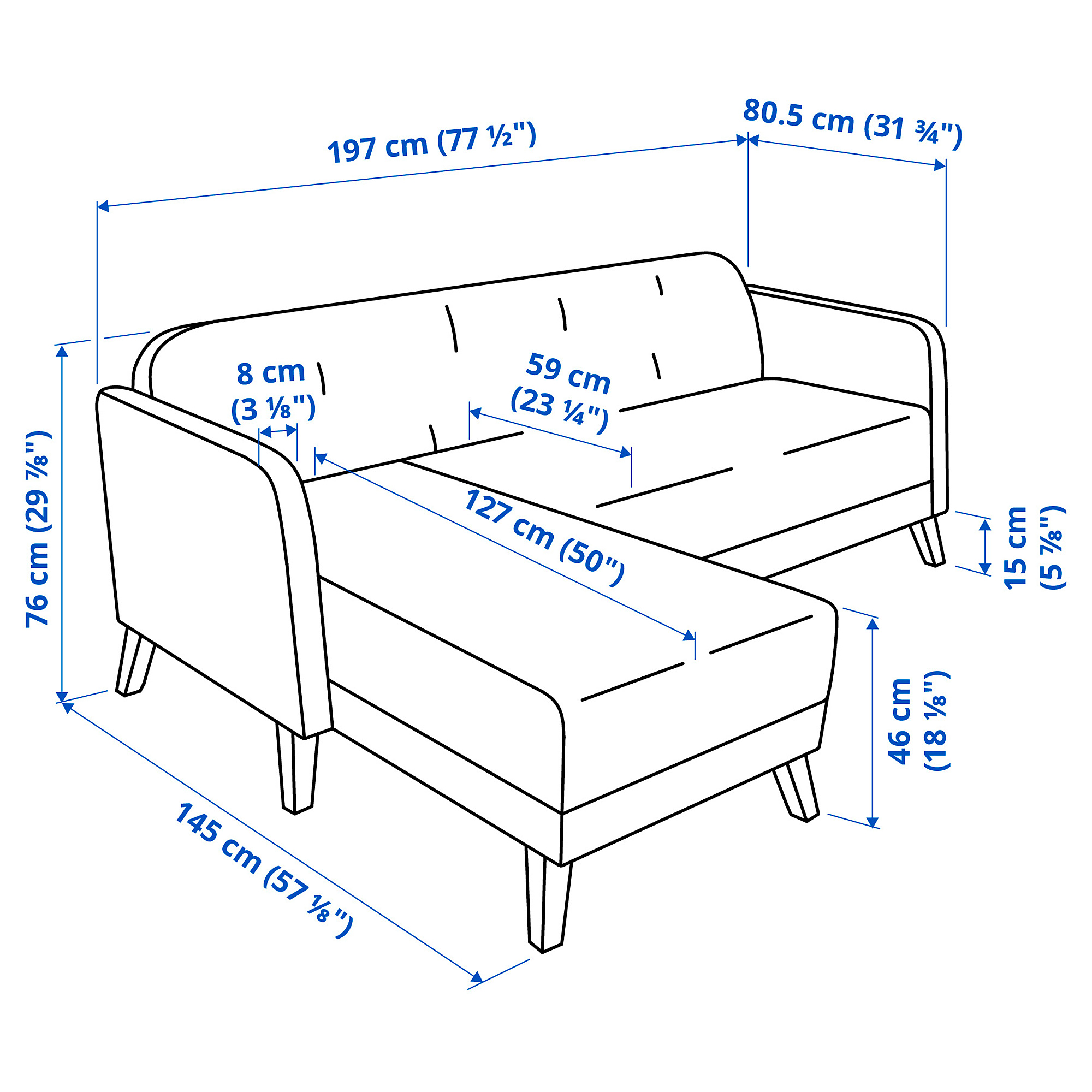 LINANÄS 3-seat sofa