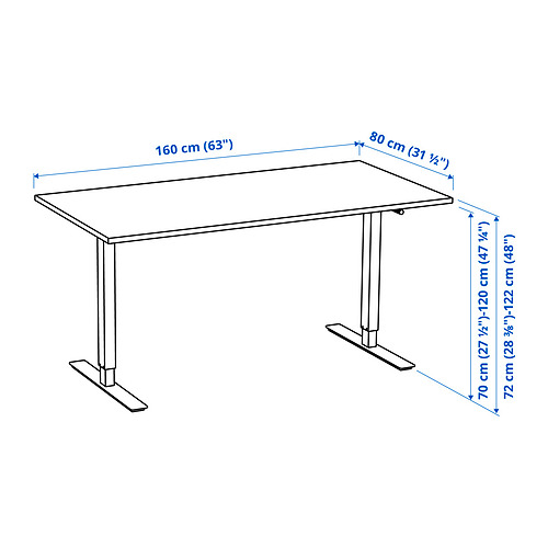 TROTTEN - 升降式工作桌, 米色/碳黑色 | IKEA 線上購物 - PE840629_S4