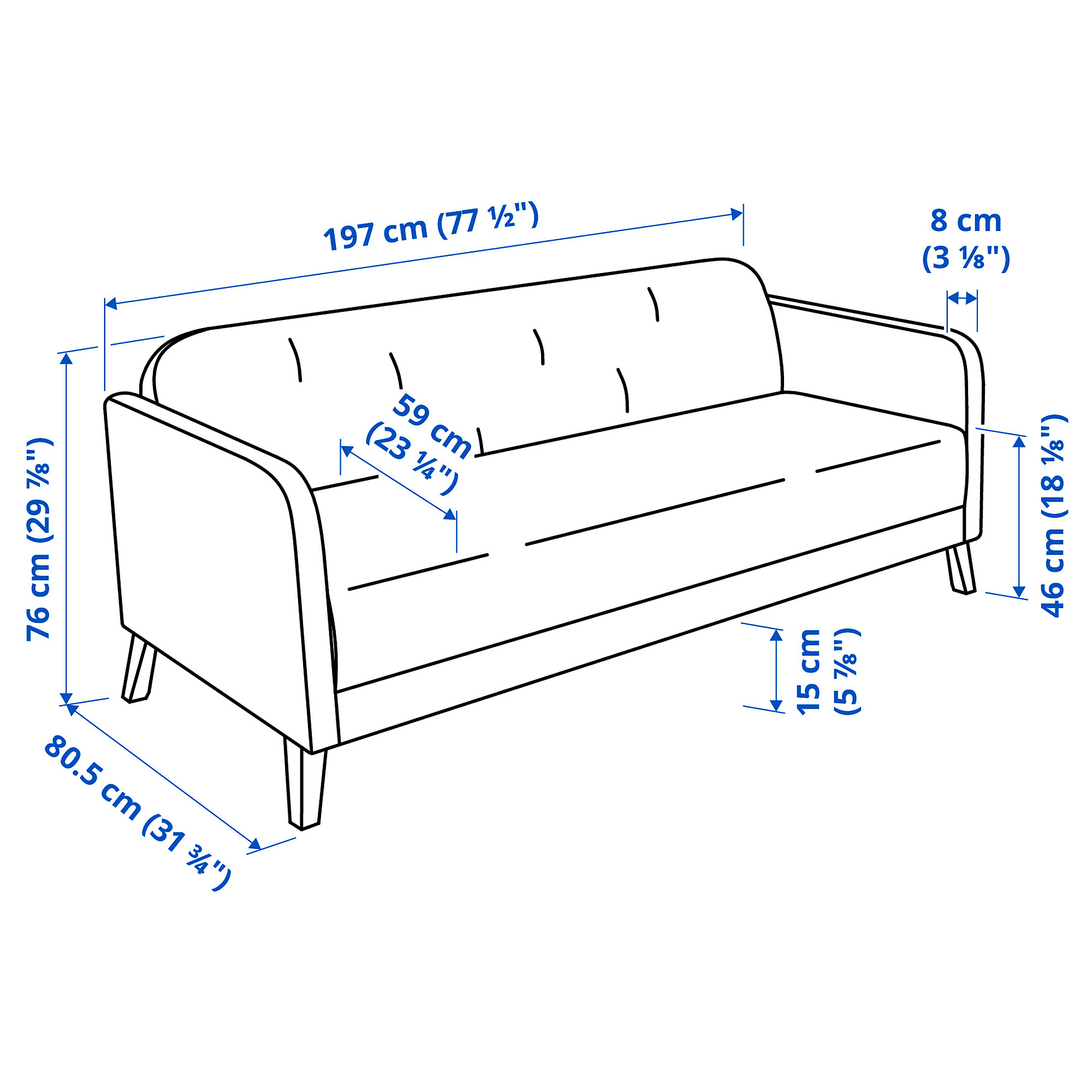 LINANÄS 3-seat sofa