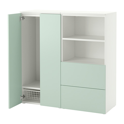SMÅSTAD/PLATSA - storage combination, white/light green, 120x42x123 cm | IKEA Taiwan Online - PE919228_S4