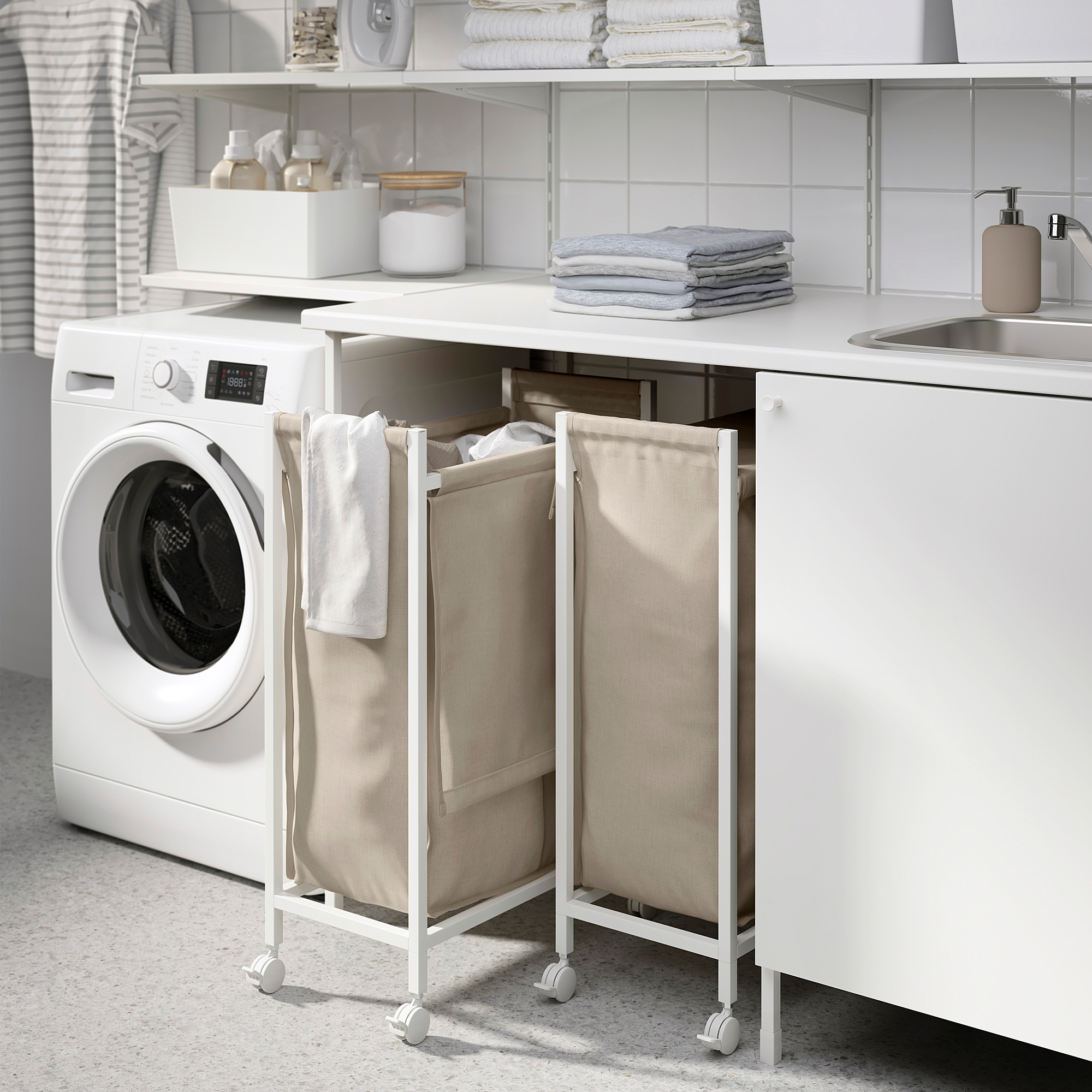 ENHET laundry bag with castors