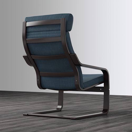 POÄNG - 扶手椅, 黑棕色/Hillared 深藍色 | IKEA 線上購物 - PE628975_S4