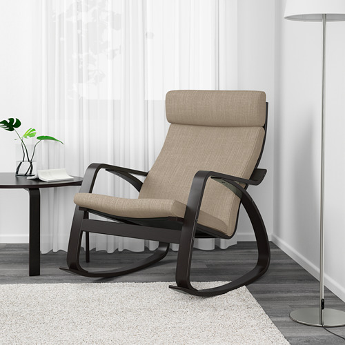 POÄNG - rocking-chair, black-brown/Hillared beige | IKEA Taiwan Online - PE629327_S4