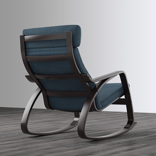 POÄNG - 搖椅, 黑棕色/Hillared 深藍色 | IKEA 線上購物 - PE629336_S4