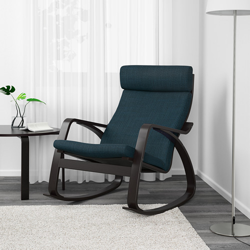 POÄNG - 搖椅, 黑棕色/Hillared 深藍色 | IKEA 線上購物 - PE629337_S4