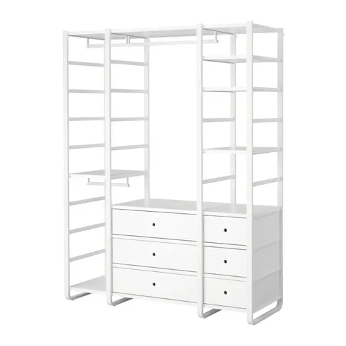 ELVARLI - 衣櫃/衣櫥組合, 白色, 165x55x216 公分 | IKEA 線上購物 - PE592461_S4
