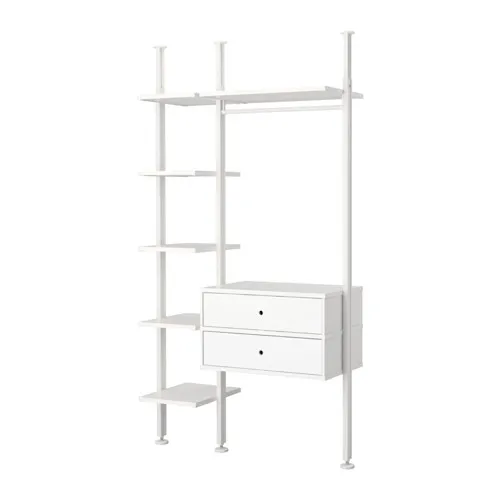ELVARLI - 衣櫃/衣櫥組合, 白色, 135x51x222-350 公分 | IKEA 線上購物 - PE592483_S4