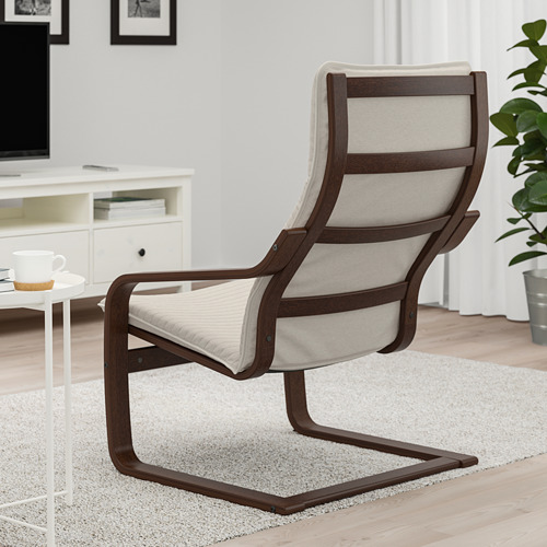 POÄNG - 扶手椅, 棕色/Knisa 淺米色 | IKEA 線上購物 - PE666959_S4