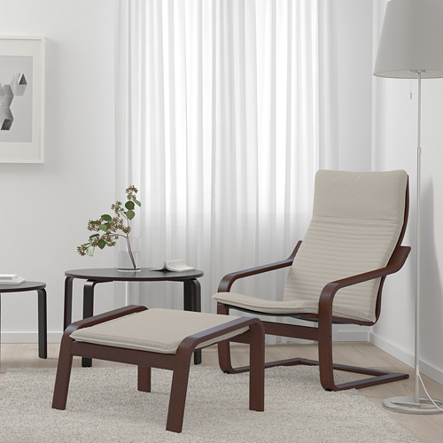 POÄNG - footstool, brown/Knisa light beige | IKEA Taiwan Online - PE666960_S4