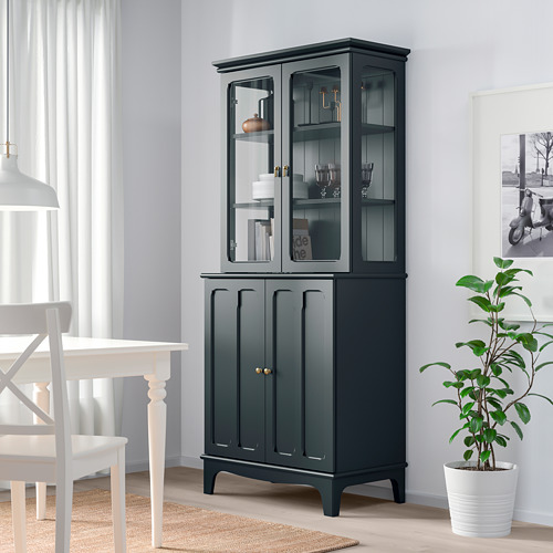 LOMMARP - 玻璃門櫃, 深藍綠色 | IKEA 線上購物 - PE742075_S4