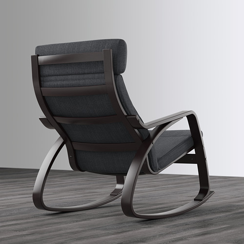 POÄNG - rocking-chair, black-brown/Hillared anthracite | IKEA Taiwan Online - PE629329_S4
