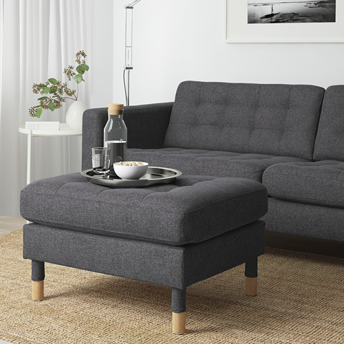 LANDSKRONA - footstool, Gunnared dark grey/wood | IKEA Taiwan Online - PE680131_S4