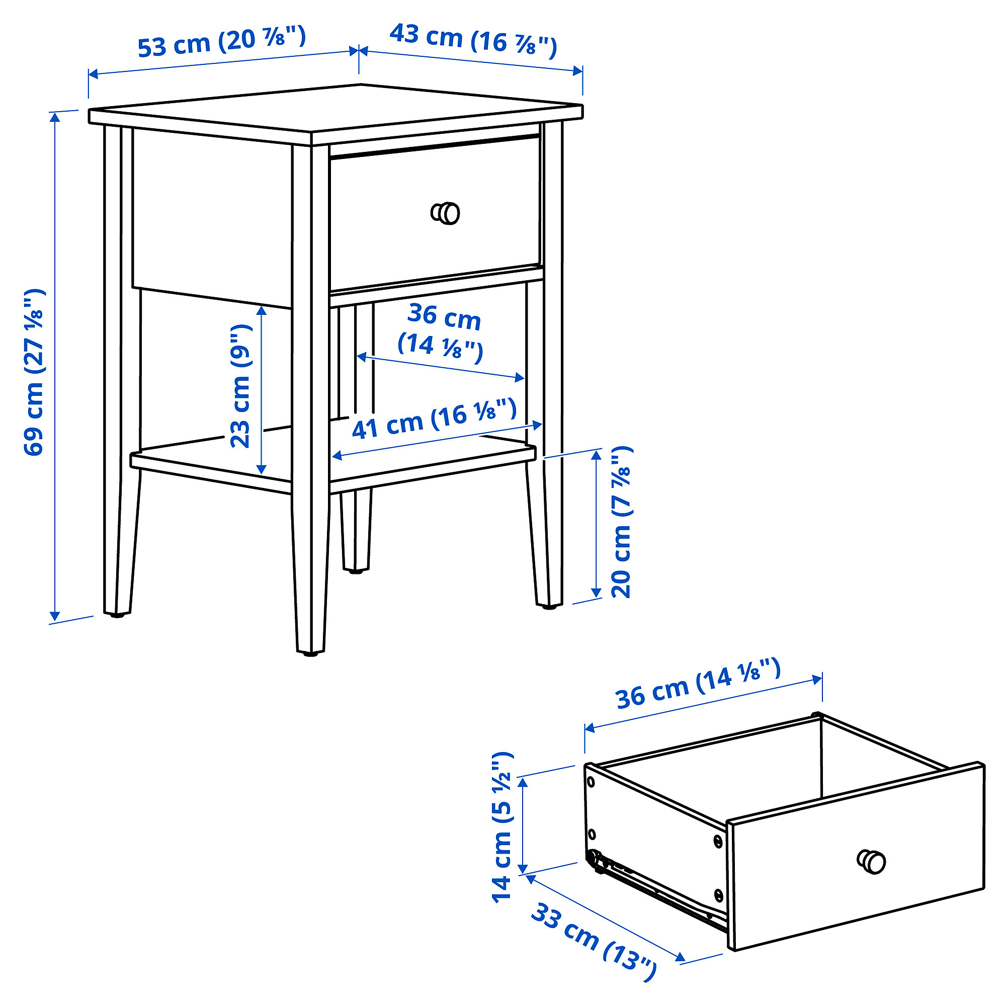 GULLABERG bedside table