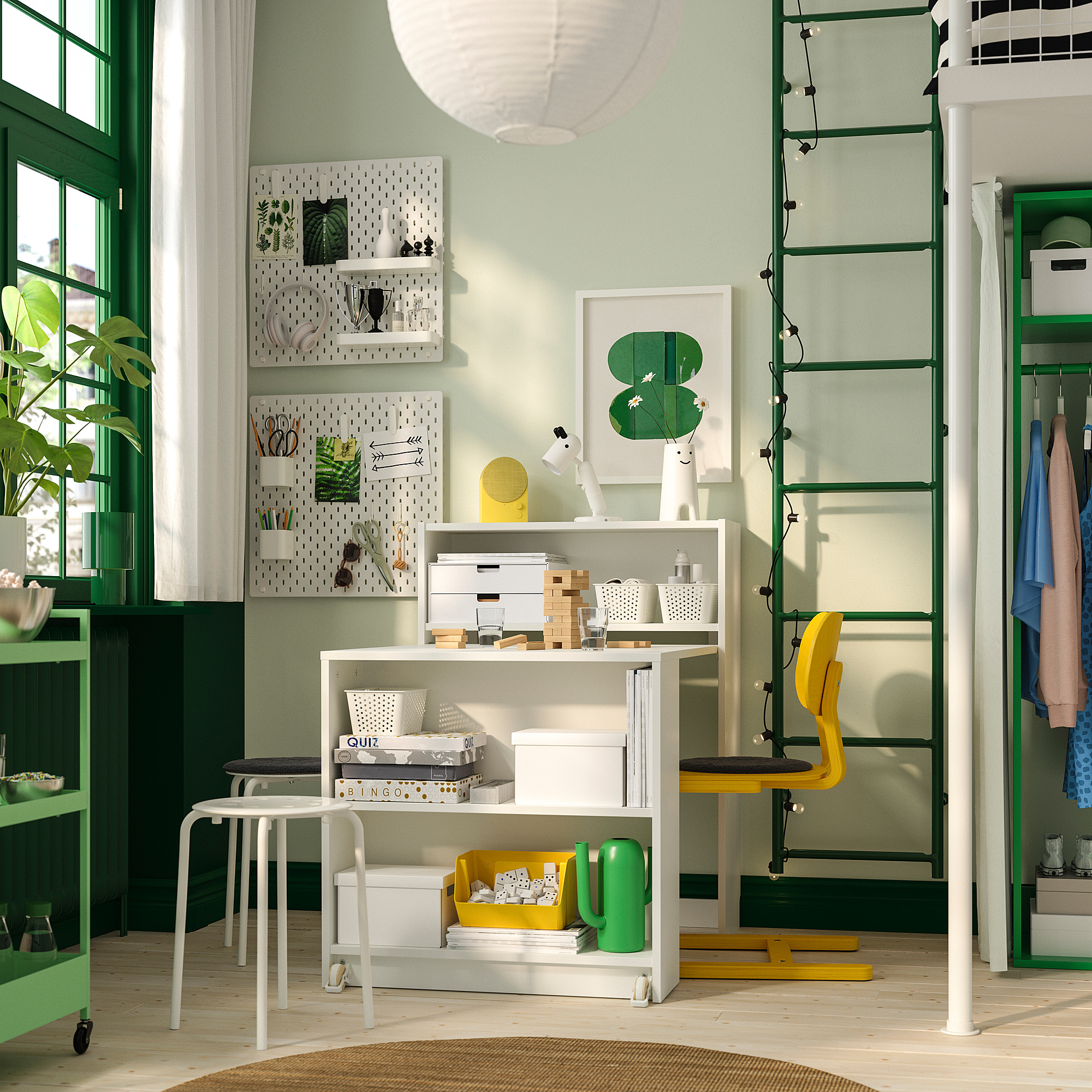 BILLY bookcase with foldable table