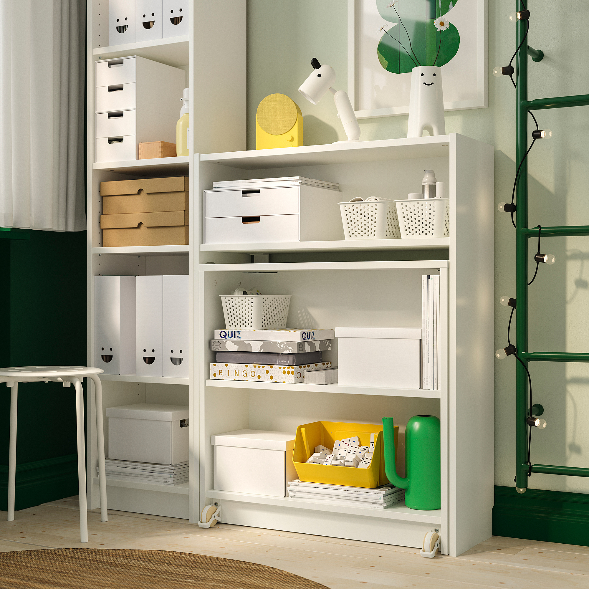 BILLY bookcase comb w foldable table
