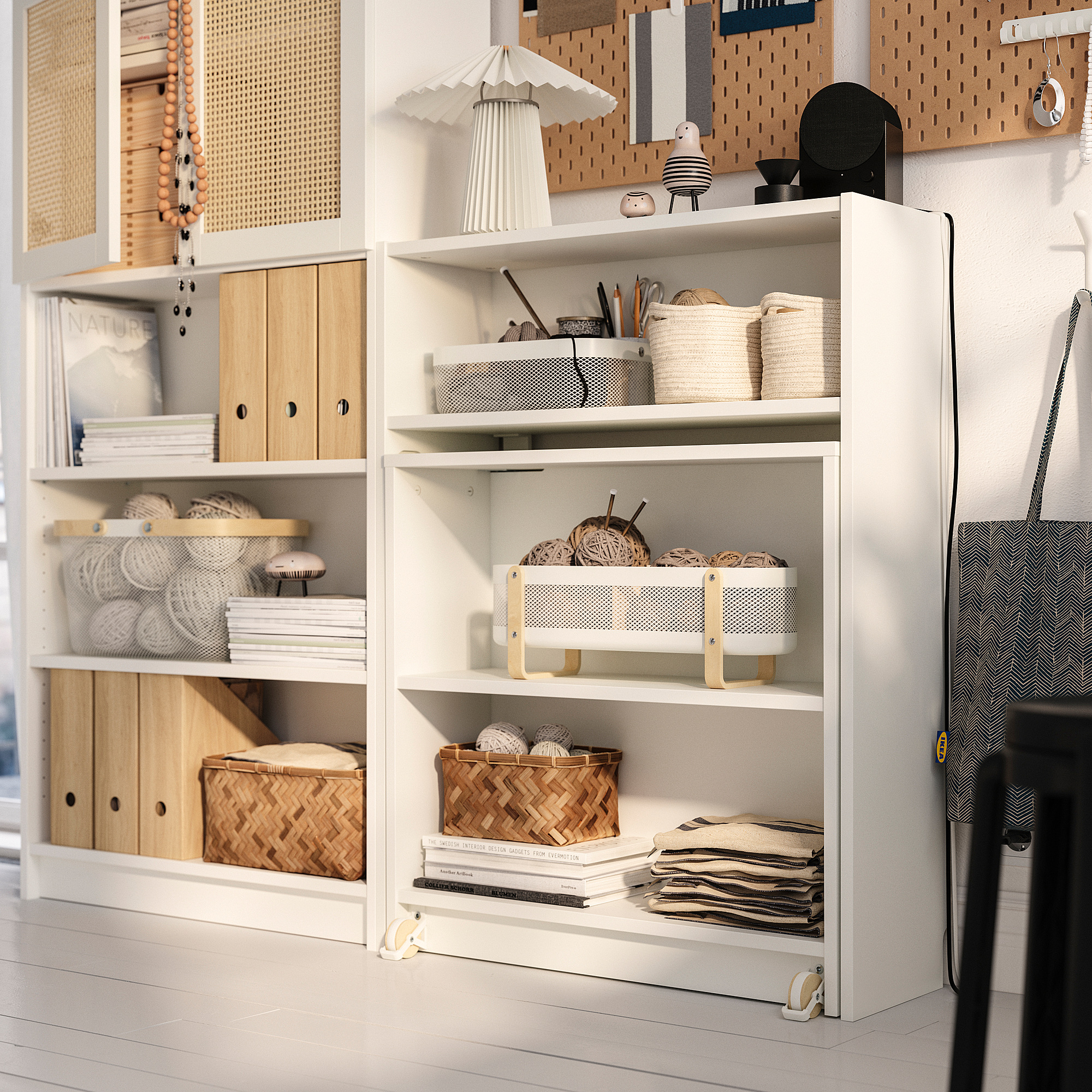 BILLY/HÖGADAL bookcase comb w foldable table