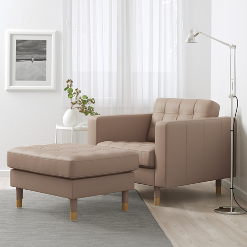 LANDSKRONA - footstool, Grann/Bomstad dark beige/wood | IKEA Taiwan Online - PE684284_S4