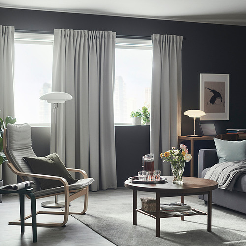 MAJGULL - room darkening curtains, 1 pair, light grey | IKEA Taiwan Online - PE840768_S4
