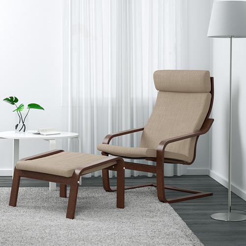 POÄNG - 椅凳, 棕色/Hillared 米色 | IKEA 線上購物 - PE631653_S4