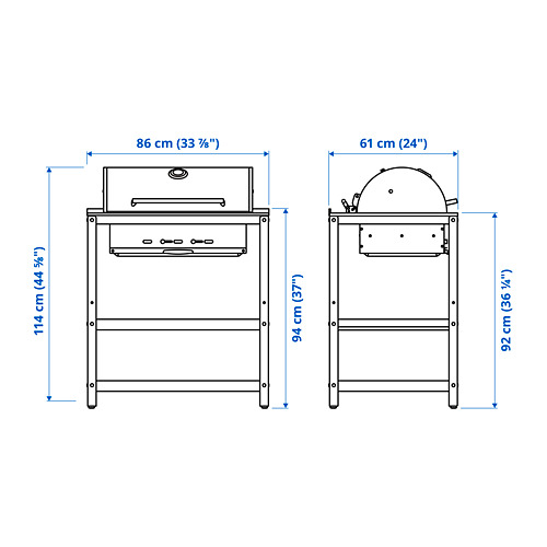 GRILLSKÄR - 木炭烤肉爐附收納櫃, 黑色/不鏽鋼 戶外用 | IKEA 線上購物 - PE795176_S4
