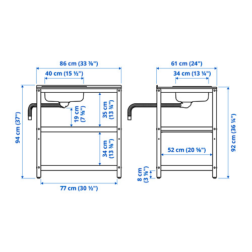 GRILLSKÄR - sink unit, black/stainless steel outdoor | IKEA Taiwan Online - PE795174_S4