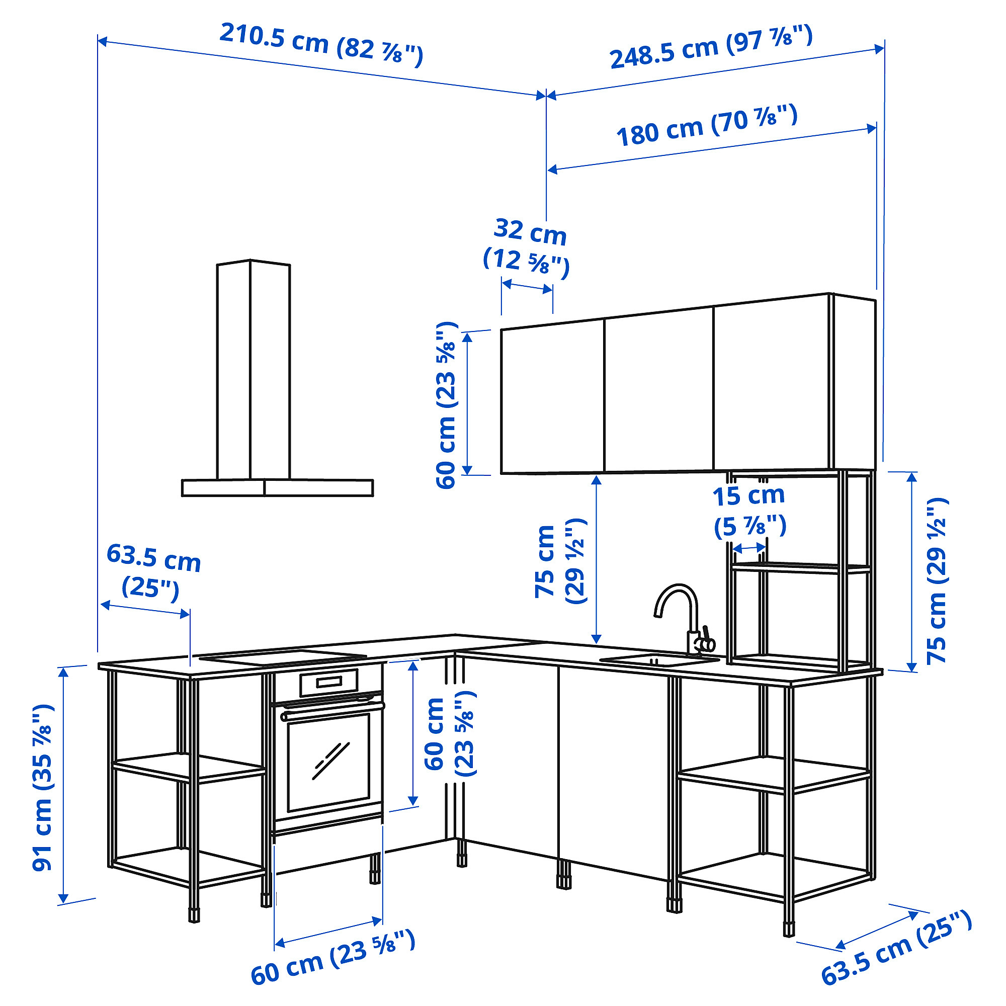 ENHET corner kitchen
