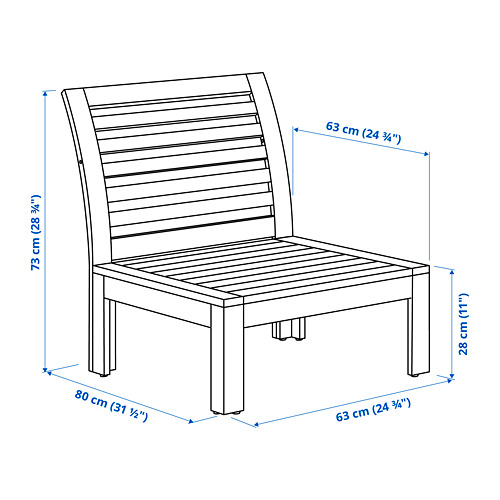 ÄPPLARÖ - one-seat section, outdoor, brown stained | IKEA Taiwan Online - PE795196_S4
