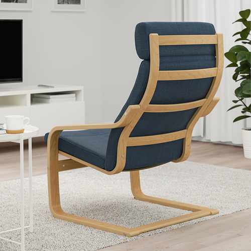 POÄNG - armchair, birch veneer/Hillared dark blue | IKEA Taiwan Online - PE657554_S4