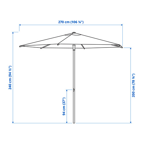 HÖGÖN parasol with base