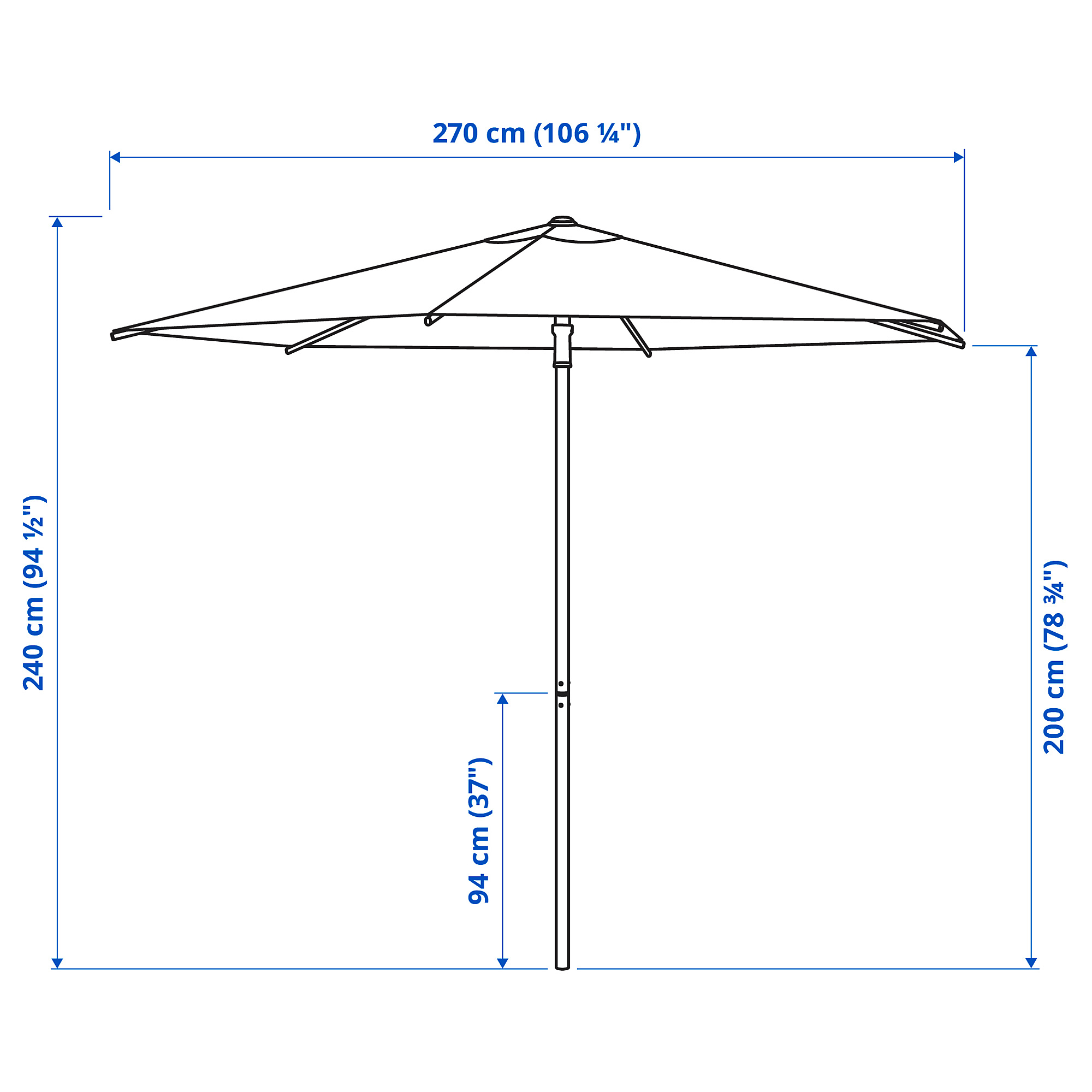 HÖGÖN parasol with base