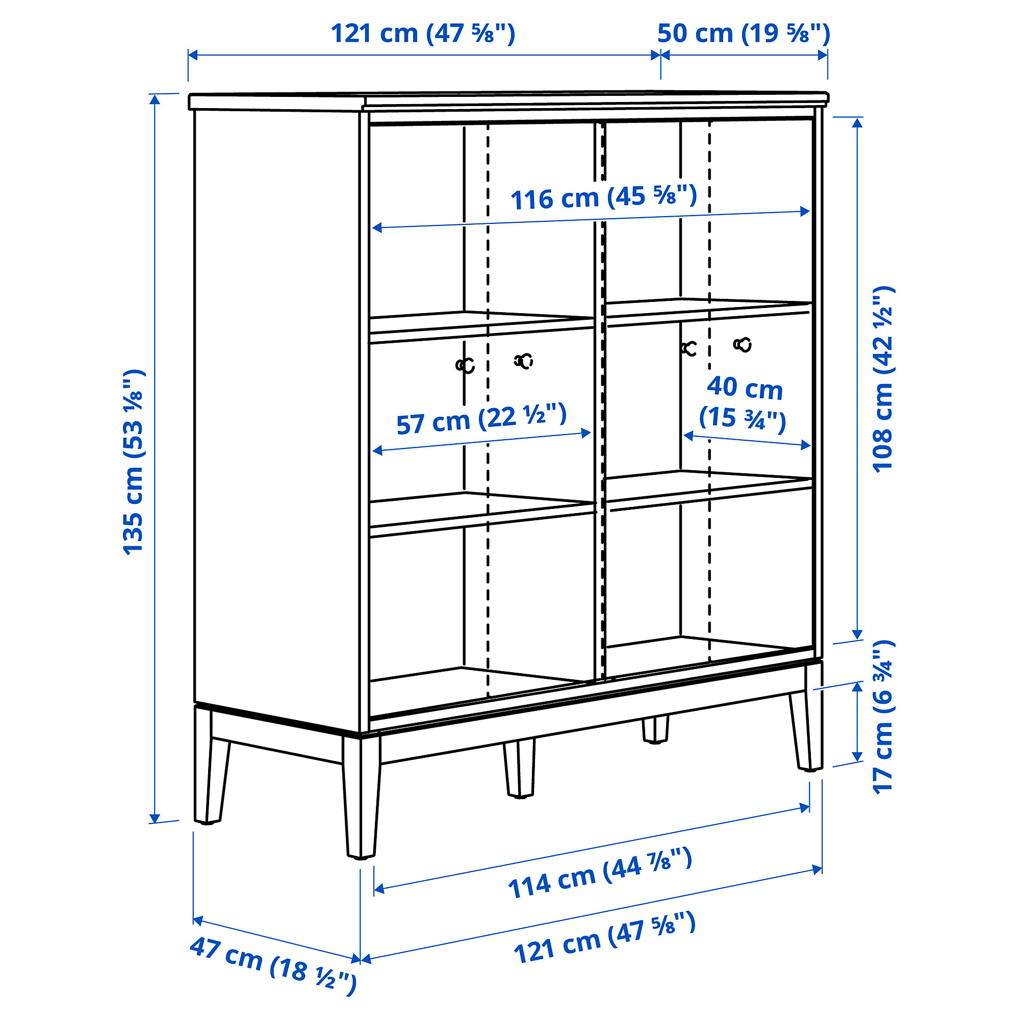 IDANÄS cabinet with bi-folding doors