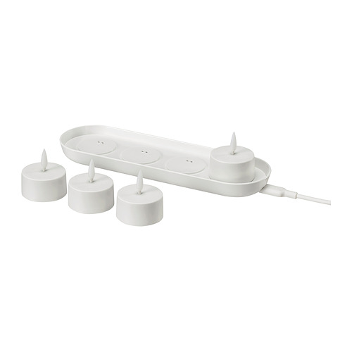 SKATGÅS - LED tealight kit, with charging tray white | IKEA Taiwan Online - E1017911_S4