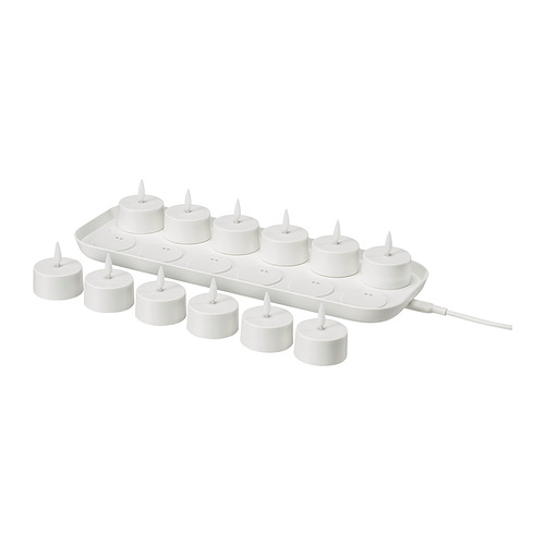 SKATGÅS - LED tealight kit, with charging tray white | IKEA Taiwan Online - E1017910_S4
