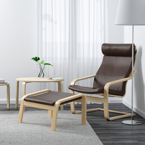 POÄNG - 椅凳, 實木貼皮, 樺木/Glose 深棕色 | IKEA 線上購物 - PE601079_S4
