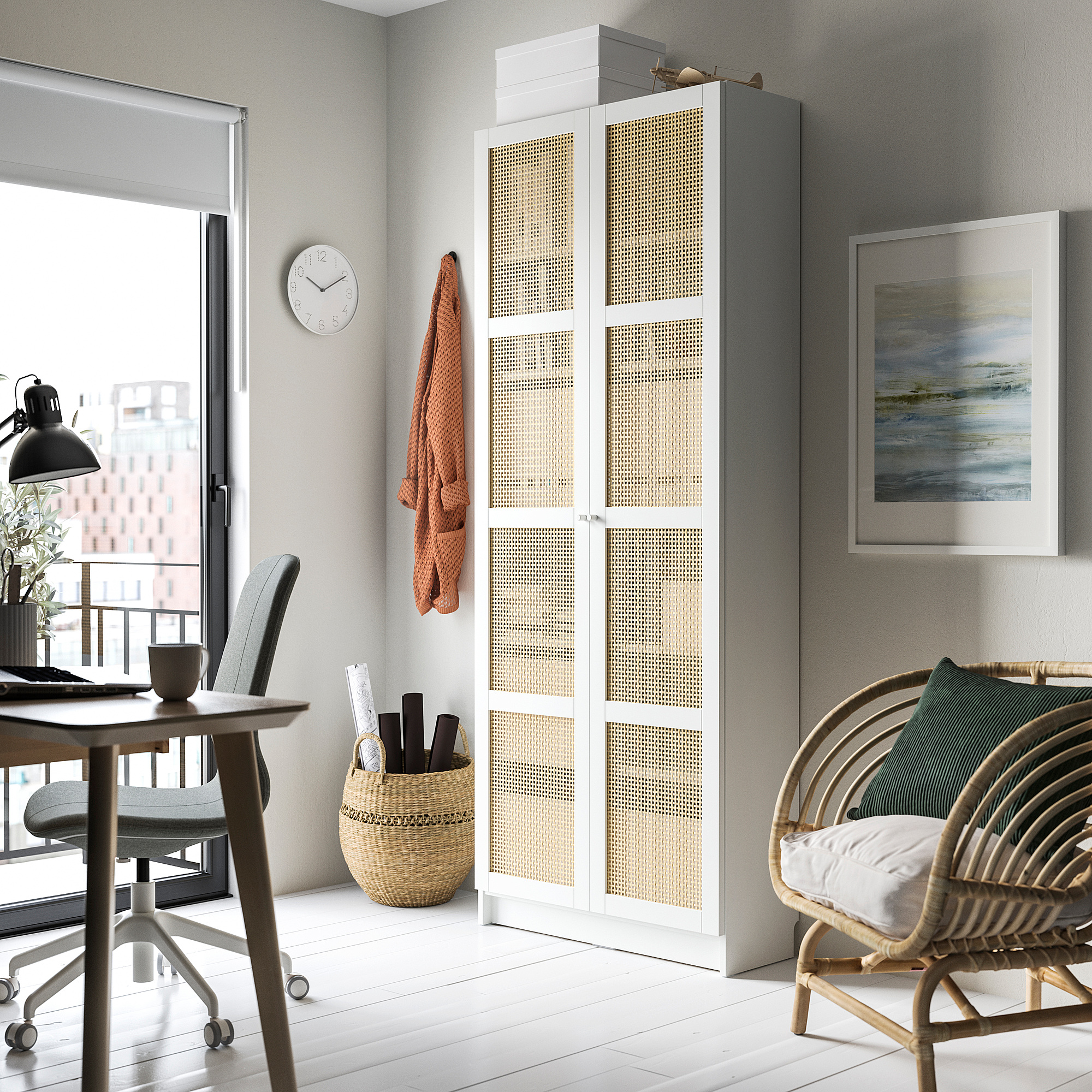 BILLY/HÖGADAL bookcase with doors
