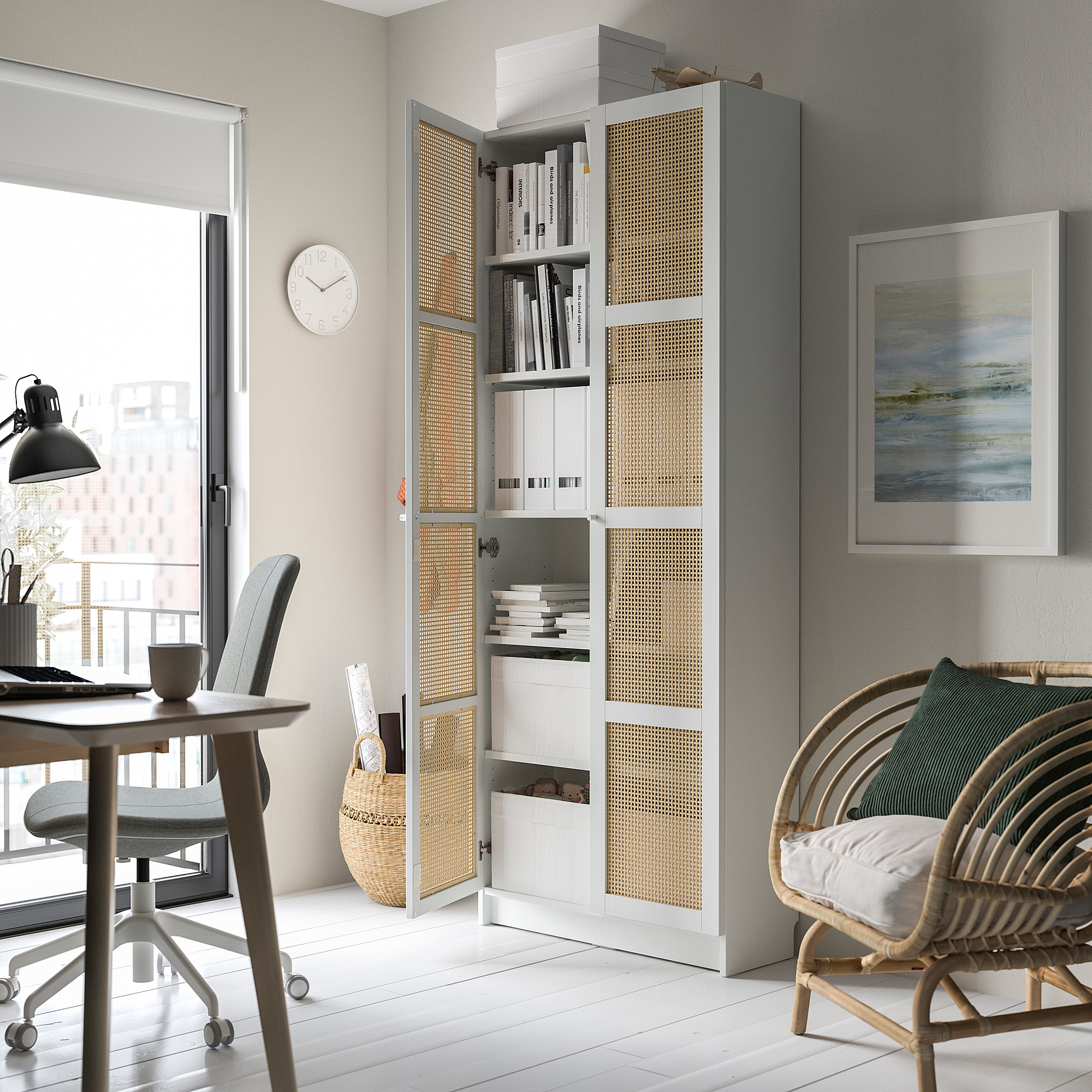 BILLY/HÖGADAL bookcase with doors