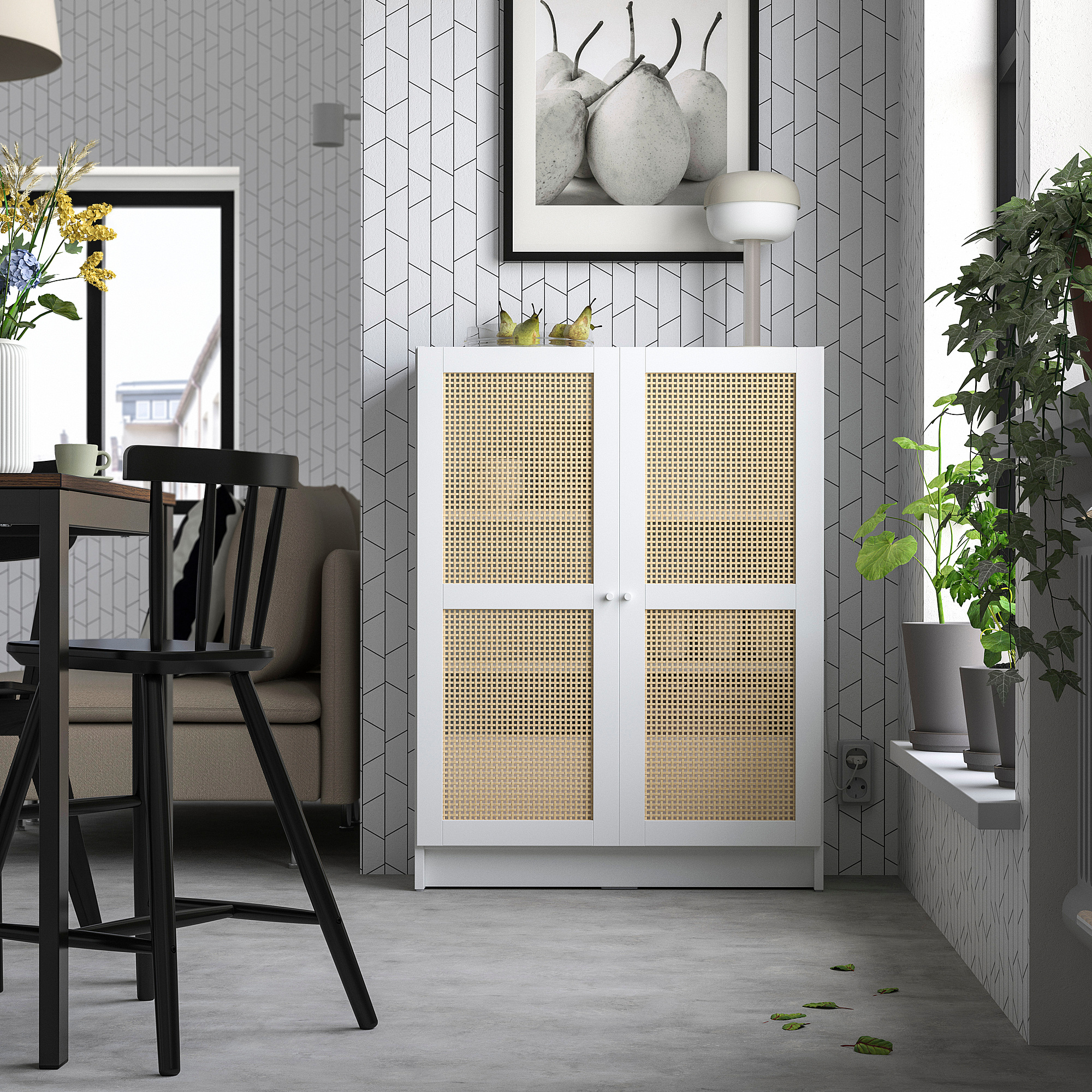 BILLY/HÖGADAL bookcase with doors