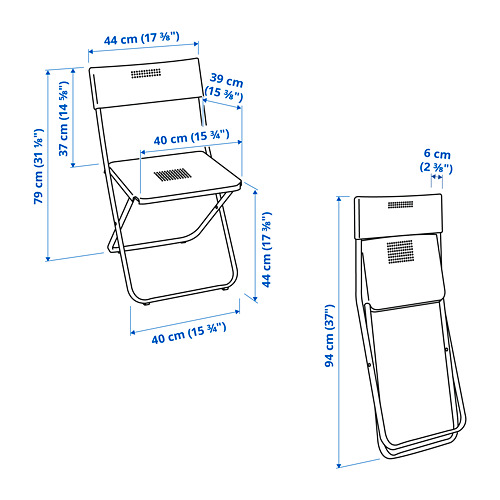 FEJAN table+2 folding chairs, outdoor