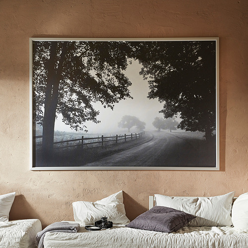 BJÖRKSTA - picture with frame, misty country road/aluminium-colour | IKEA Taiwan Online - PE840938_S4