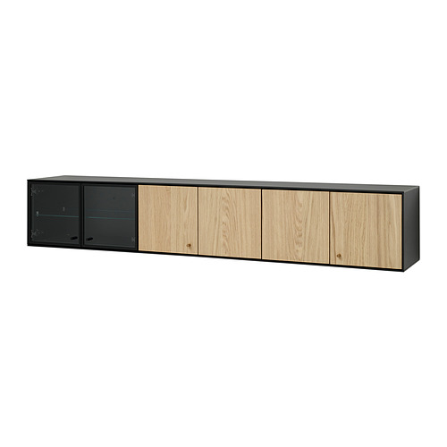 BOASTAD - wall shelf, black/oak veneer, 181x32x32 cm | IKEA Taiwan Online - PE919732_S4