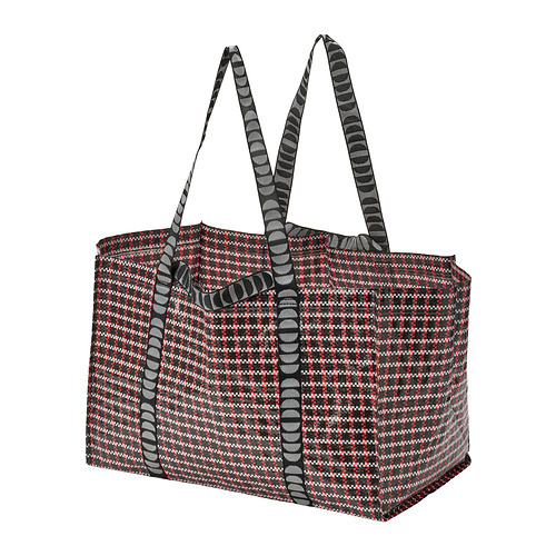 VINTERFINT - carrier bag, large, check pattern/multicolour, 55x37x35 cm/71 l | IKEA Taiwan Online - E1018002_S4