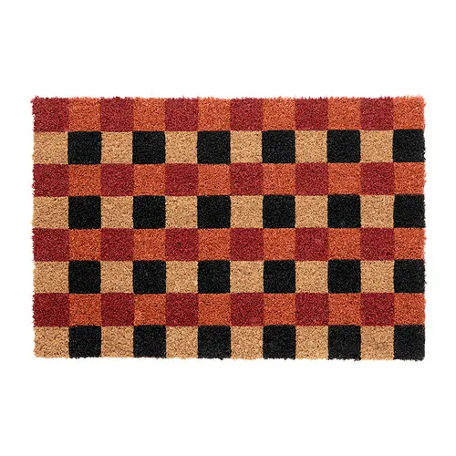 VINTERFINT - door mat, coir check pattern/red/black, 40x60 cm | IKEA Taiwan Online - E1018007_S4