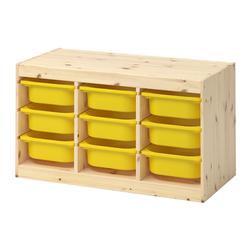 TROFAST - 收納組合附收納盒, 染白松木/黃色 | IKEA 線上購物 - PE653537_S4