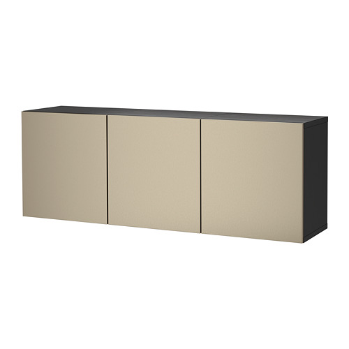 BESTÅ - wall-mounted cabinet combination, black-brown/Riksviken light bronze effect | IKEA Taiwan Online - PE742346_S4