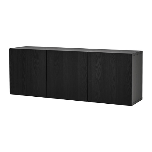 BESTÅ - wall-mounted cabinet combination, black-brown/Timmerviken black | IKEA Taiwan Online - PE742348_S4