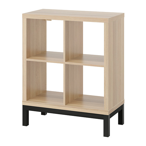 KALLAX - 層架組合附底架, 染白橡木紋/黑色, 77x94 公分 | IKEA 線上購物 - PE840974_S4