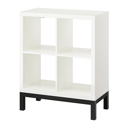 KALLAX - shelving unit with underframe, high-gloss/white/black | IKEA Taiwan Online - PE840976_S4