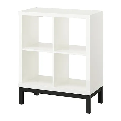 KALLAX - 層架組合附底架, 高亮面 白色/黑色, 77x94 公分 | IKEA 線上購物 - PE840976_S4